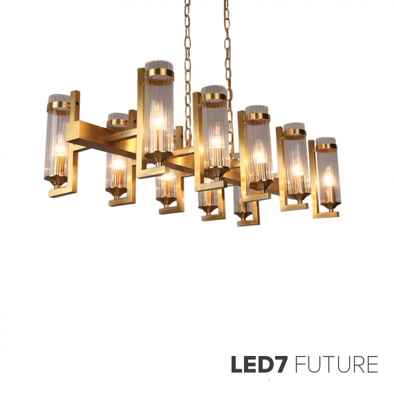 Ritz - Glass Tube X Rectangular Chandelier